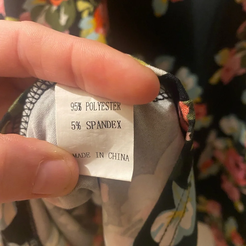 Women’s 3X Floral Black Dress with pockets - Picture 11 of 11